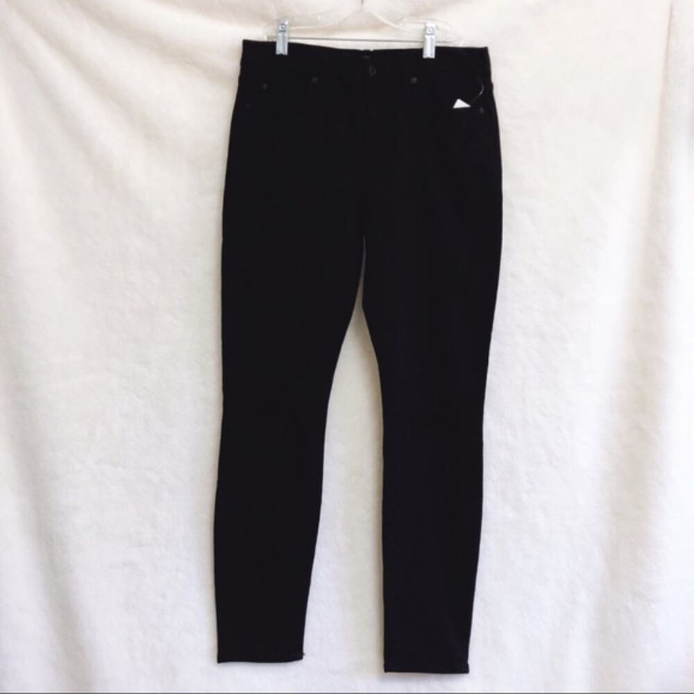 7 For All Mankind Black Distressed Gwen Skinny Ankle Jeans - Picture 4 of 8